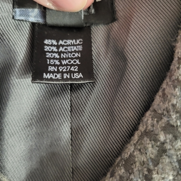 Juliana Collezione Grey Chevron Zip Up Blazer - Picture 8 of 9